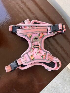 Timos No-Pull Dog Harness in Pink Floral  - Comfortable - size Small